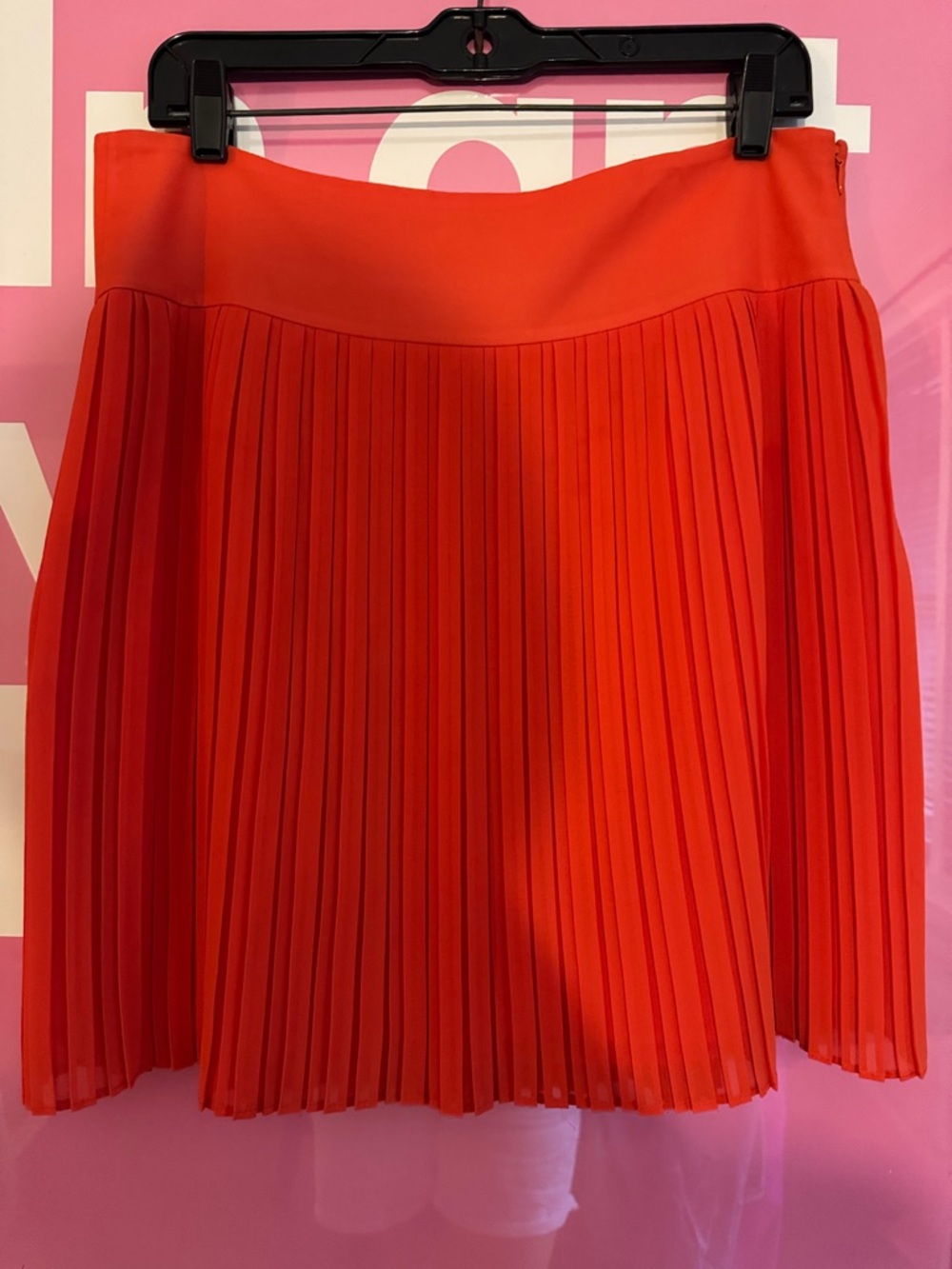 LOFT Bright Red Pleated Skater Skirt